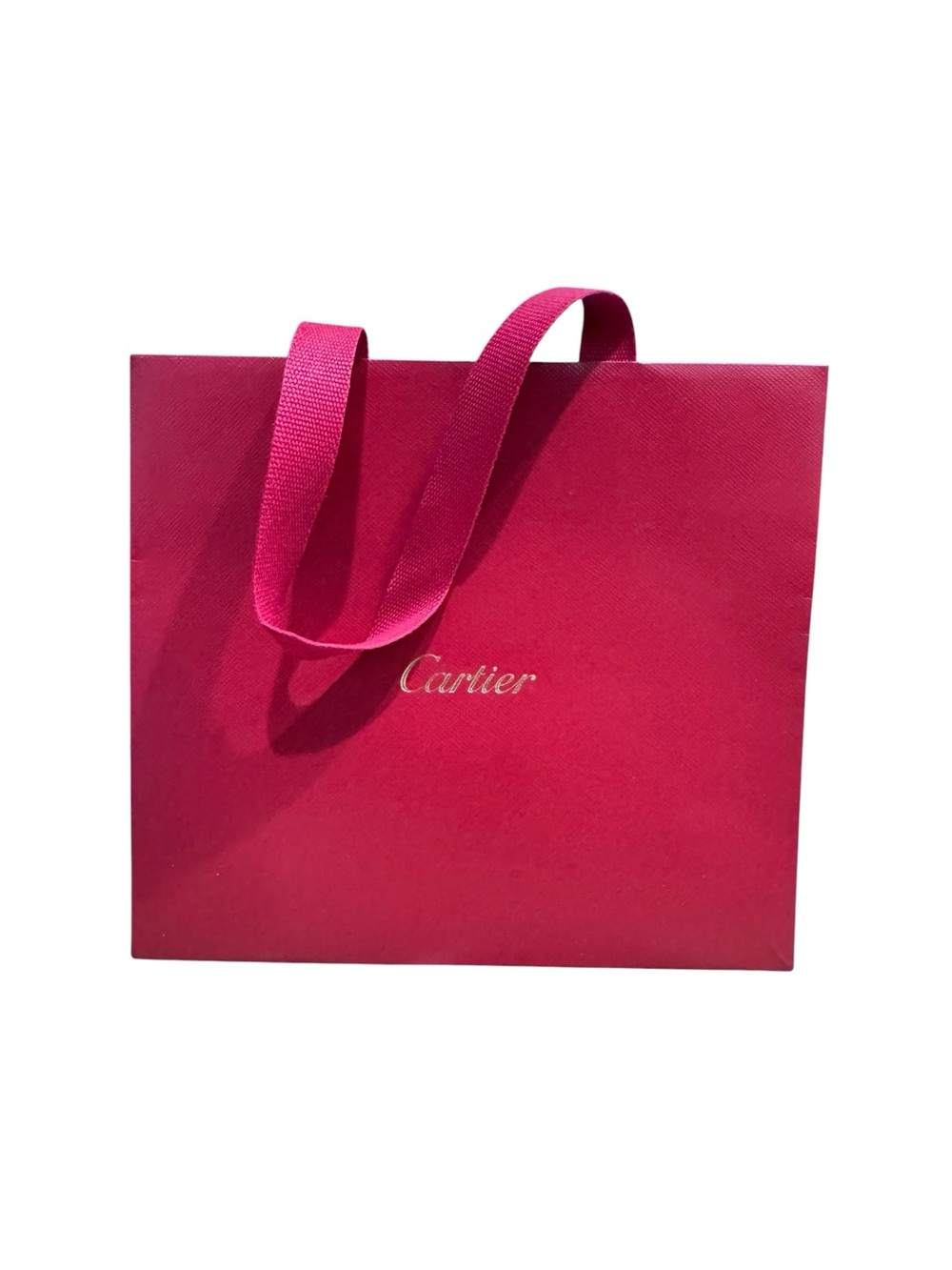 Cartier Unused Small Red Gift Tote with Gold Logo